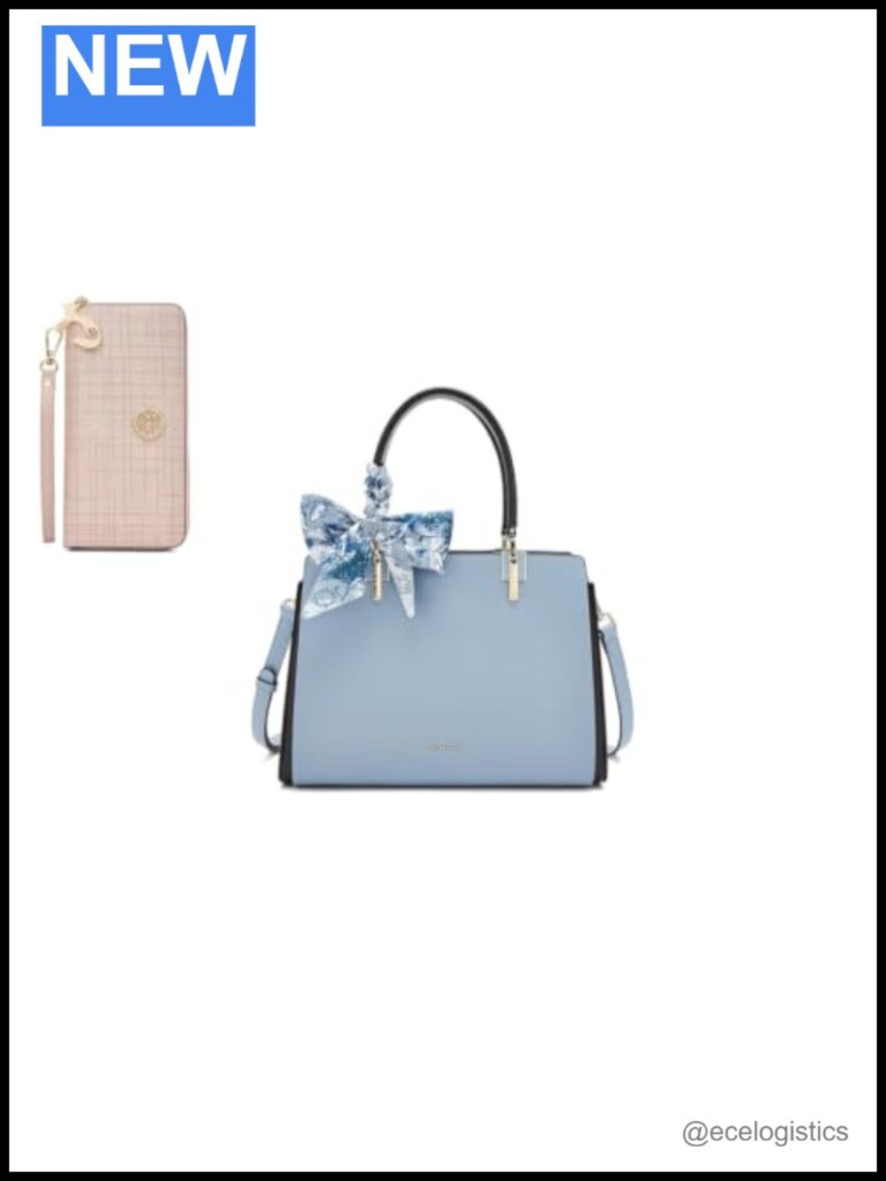 Embroidery Tote Bag with Matching Wallet